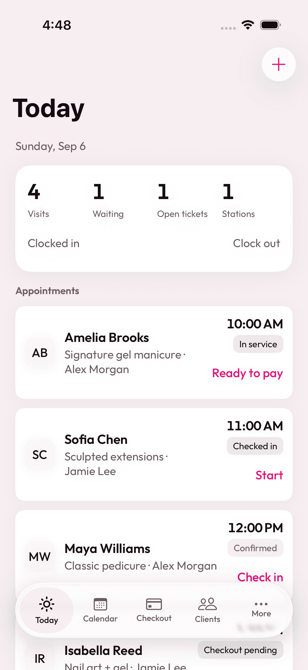 The native iPhone Today screen with demo data